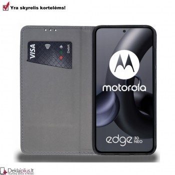 Telone atverčiamas dėklas - juodas (Motorola Edge 30 Neo)